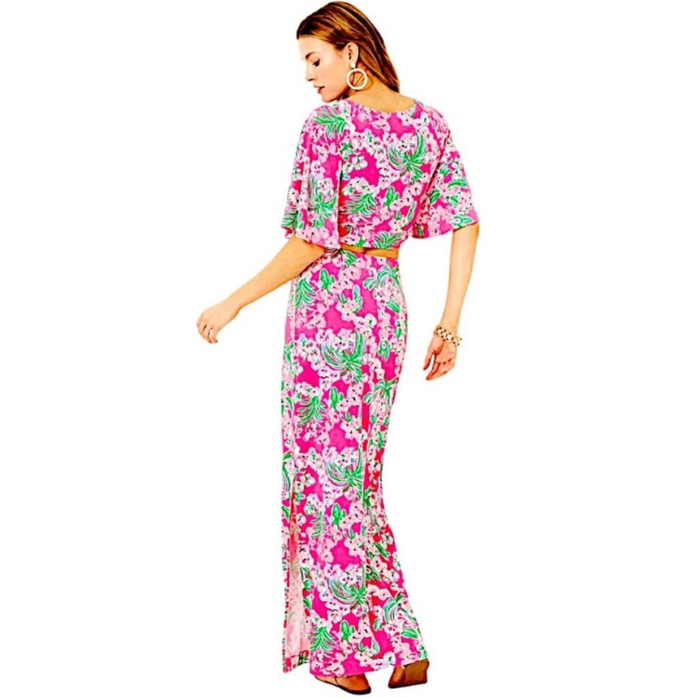 ๐ธ NWT Lilly Pulitzer 2 Piece Set Minka Maxi Skirt & Top Roxie Pink Worth A Look - Picture 2 of 16
